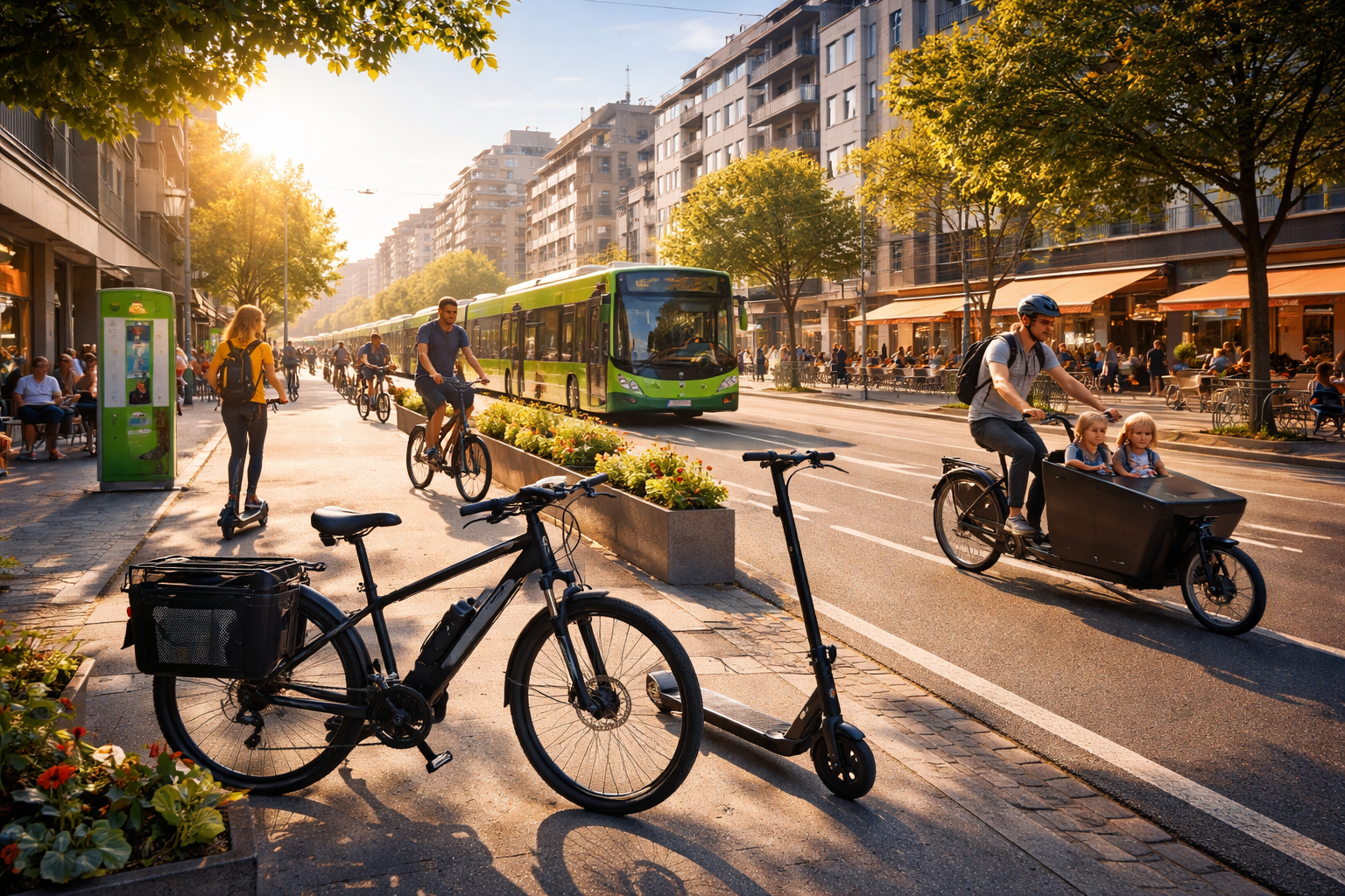 Sähköinen liikkuminen kaupungissa – sähköpyörä, sähköpotkulauta ja sähköbussi sujuvassa kaupunkiympäristössä